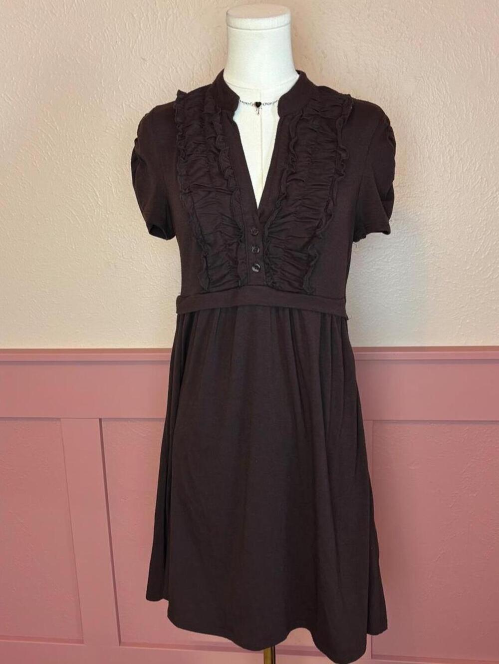 Speechless y2k babydoll ruffle brown dress sz medium